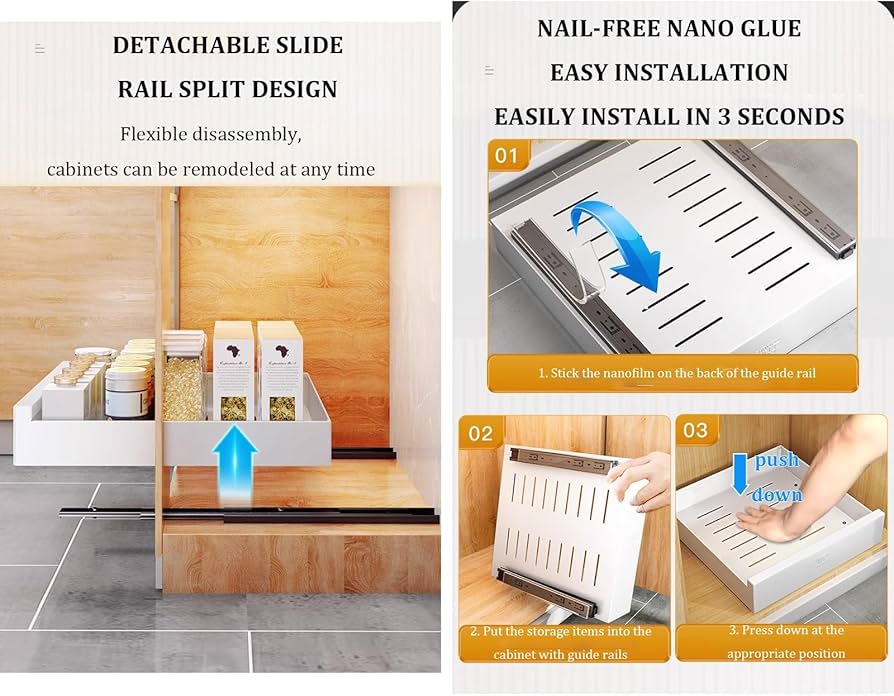 Amazon｜引き出し式キャビネットオーガナイザー2個、スライド式